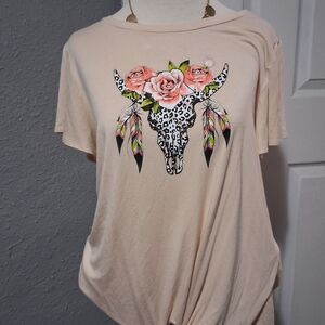 Scarlett Cream Floral Bull Graphic Women's Tee